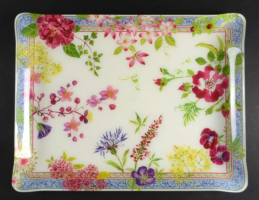 Millefleurs 19" Acrylic Rectangular Tray by Faiencerie De Gien-1