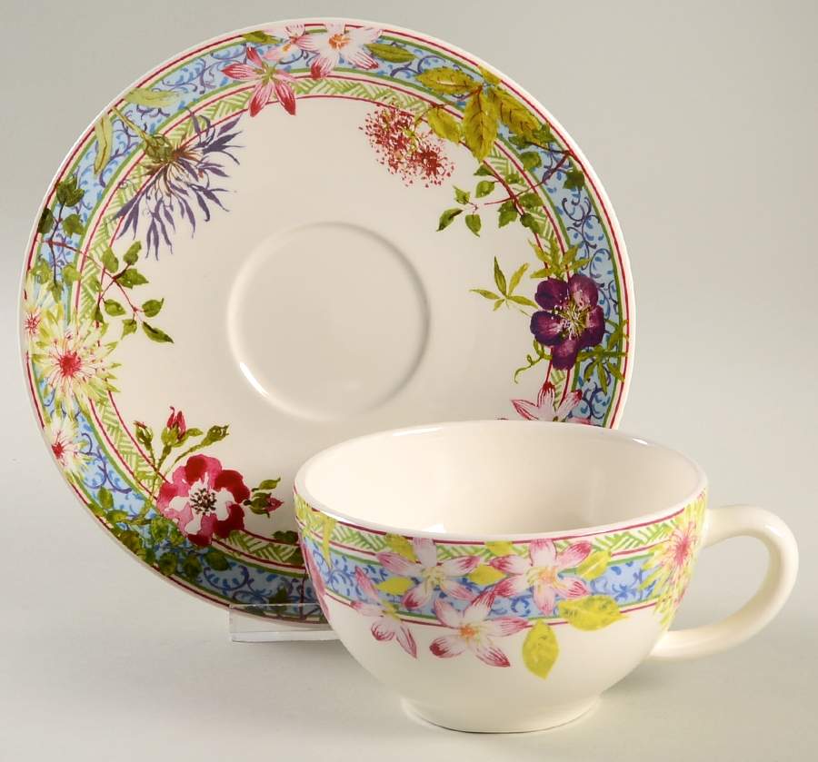 Millefleurs Breakfast Cup & Saucer Set by Faiencerie De Gien-1