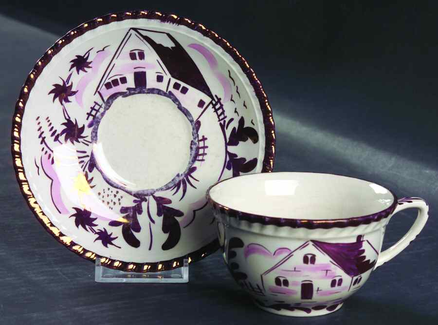 A8321 Flat Cup & Saucer Set by Grays Pottery-1