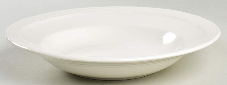 Le Claire White Large Rim Soup Bowl by Gibson Designs-1