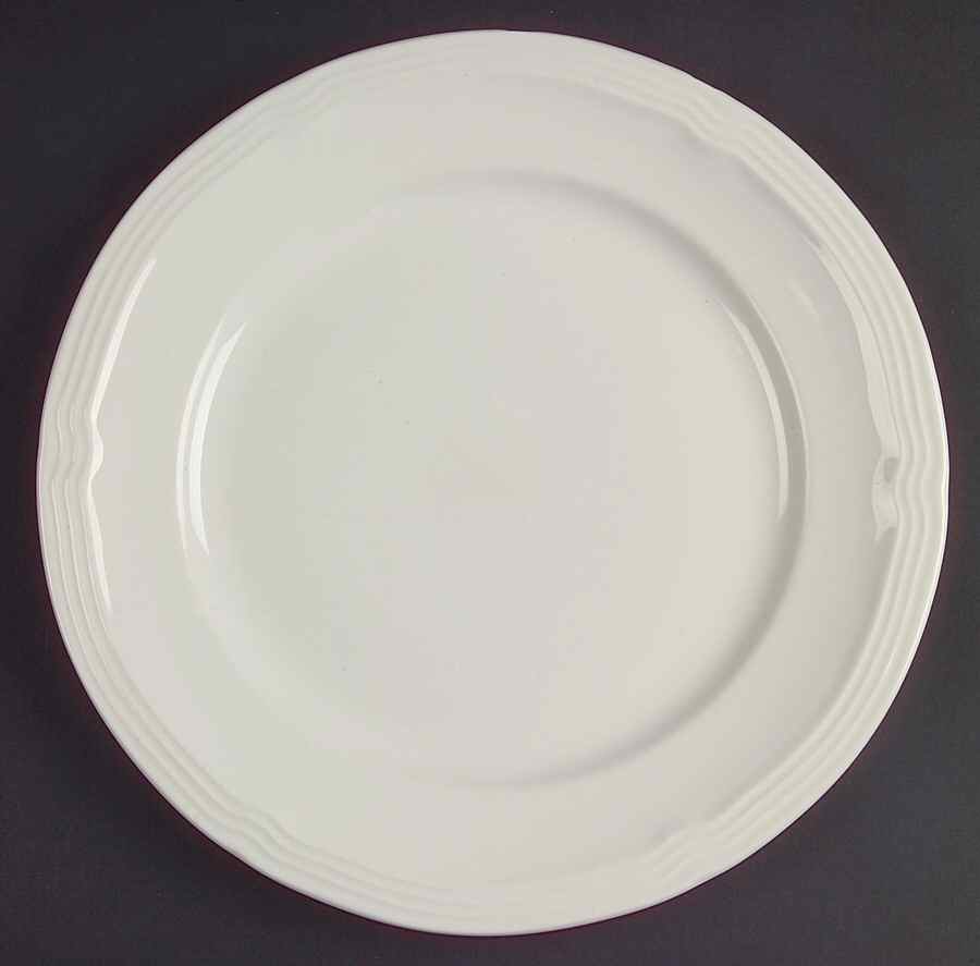 Le Claire White Dinner Plate by Gibson Designs-1