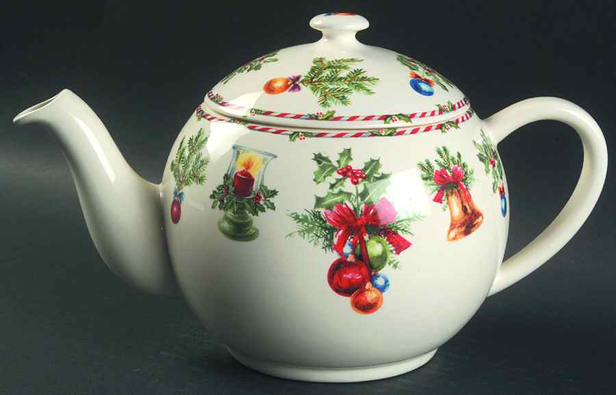 Joyeux Noel Teapot & Lid by Faiencerie De Gien-1