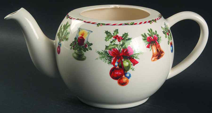 Joyeux Noel Teapot No Lid by Faiencerie De Gien-1