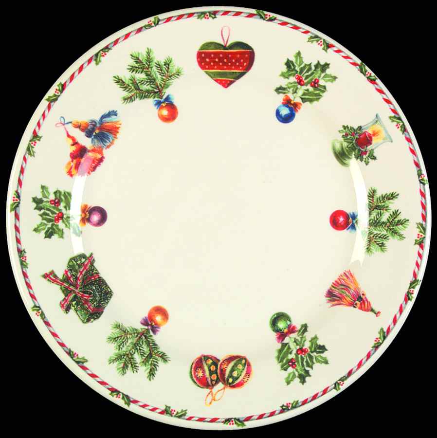 Joyeux Noel Salad/Dessert Plate by Faiencerie De Gien-1