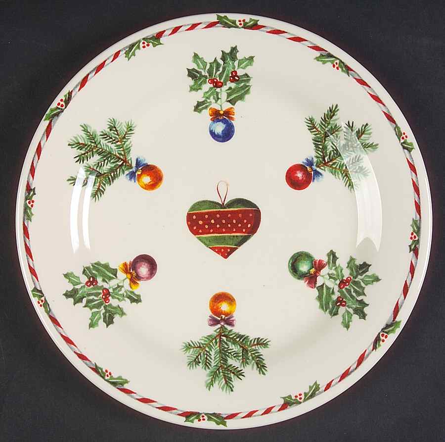 Joyeux Noel Bread & Butter Plate by Faiencerie De Gien-1