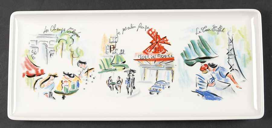 Joli Paris Large Sandwich Tray by Faiencerie De Gien-1
