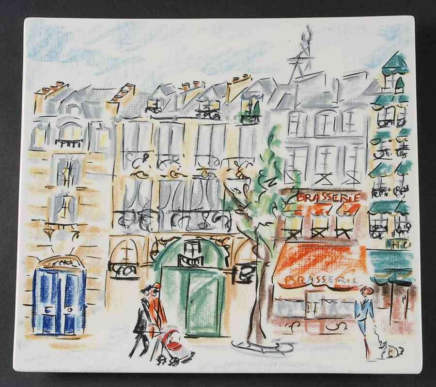 Joli Paris 11" Square Tray by Faiencerie De Gien-1