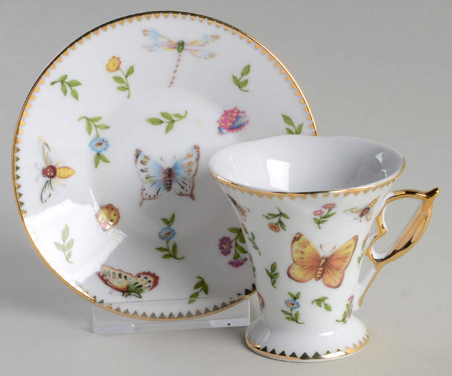 Primavera Footed Demitasse Cup & Saucer Set by Godinger-1