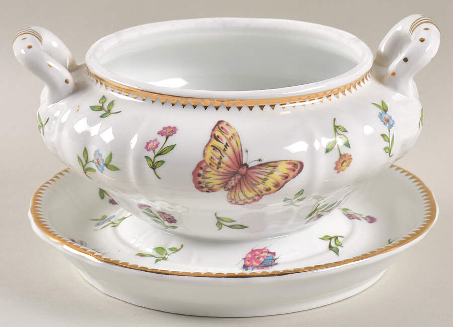 Primavera Sauce Boat with Attached Underplate No Lid by Godinger-1