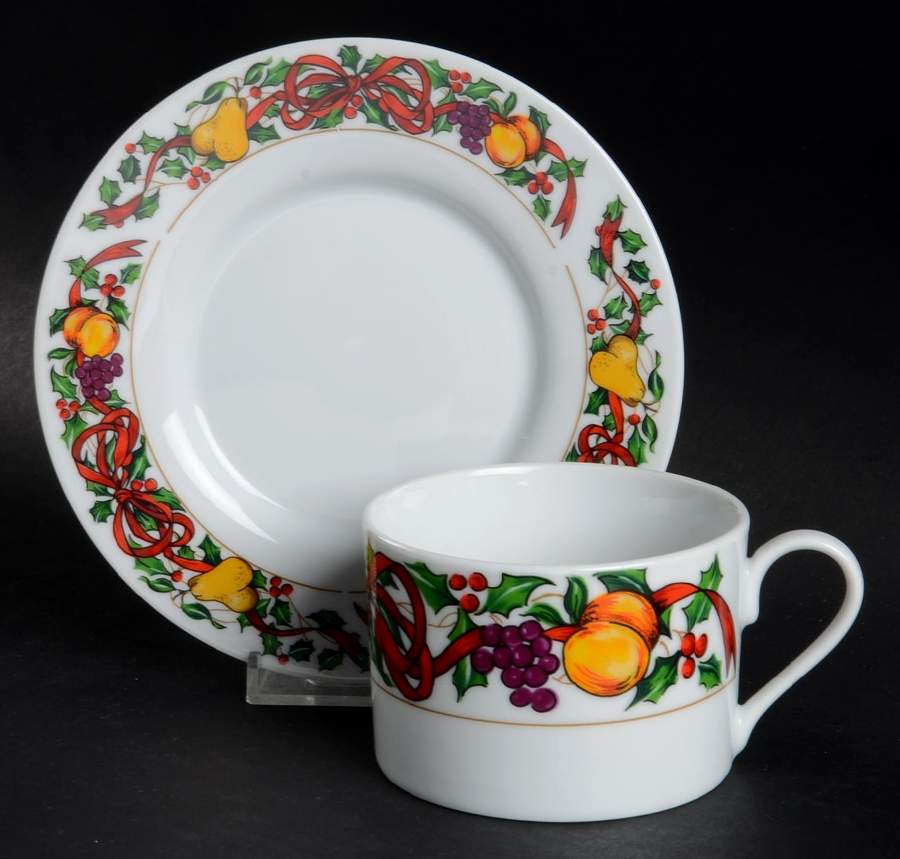 Twelve Days of Christmas Flat Cup & Saucer Set by Gibson Designs-1