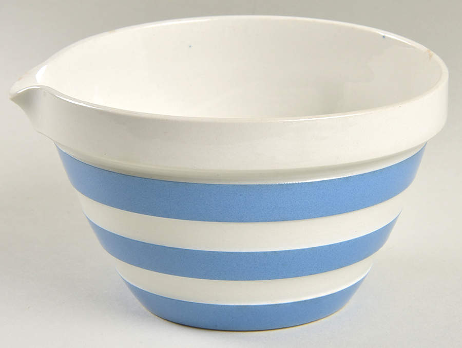 Cornish Blue White (Shield and TG Green Stamp) Small Batter Bowl by T G Green (England)-1