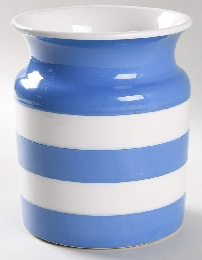 Cornish Blue White (Shield and TG Green Stamp) 6" Storage Jar No Lid by T G Green (England)-1