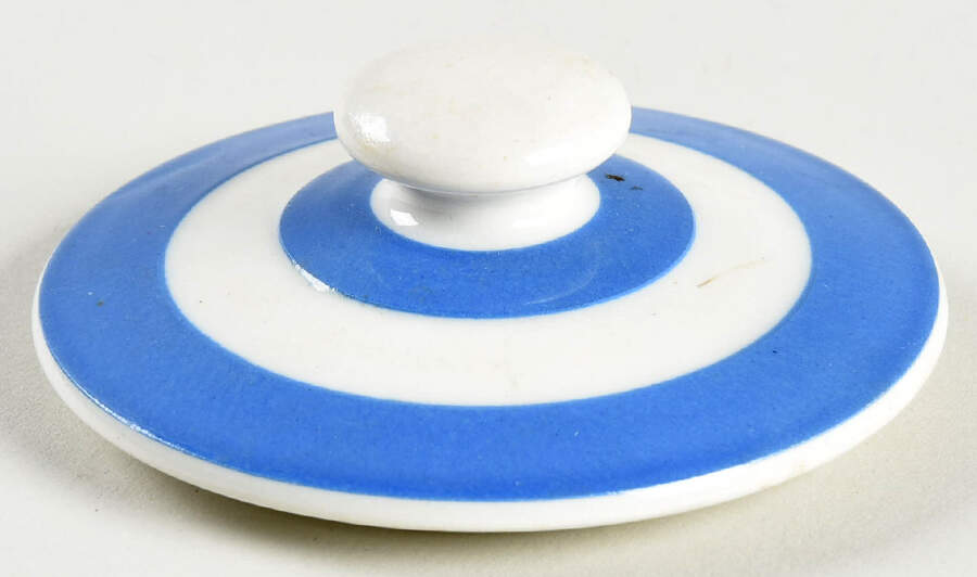 Cornish Blue White (Shield and TG Green Stamp) Lid for Coffee Canister by T G Green (England)-1