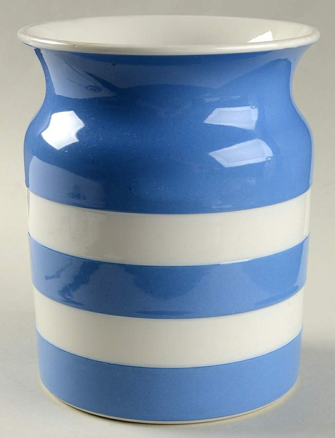 Cornish Blue White (Shield and TG Green) 7" Storage Jar No Lid by T G Green (England)-1