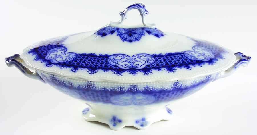Marlborough (No Gold Band) Oval Covered Vegetable by Grindley-1