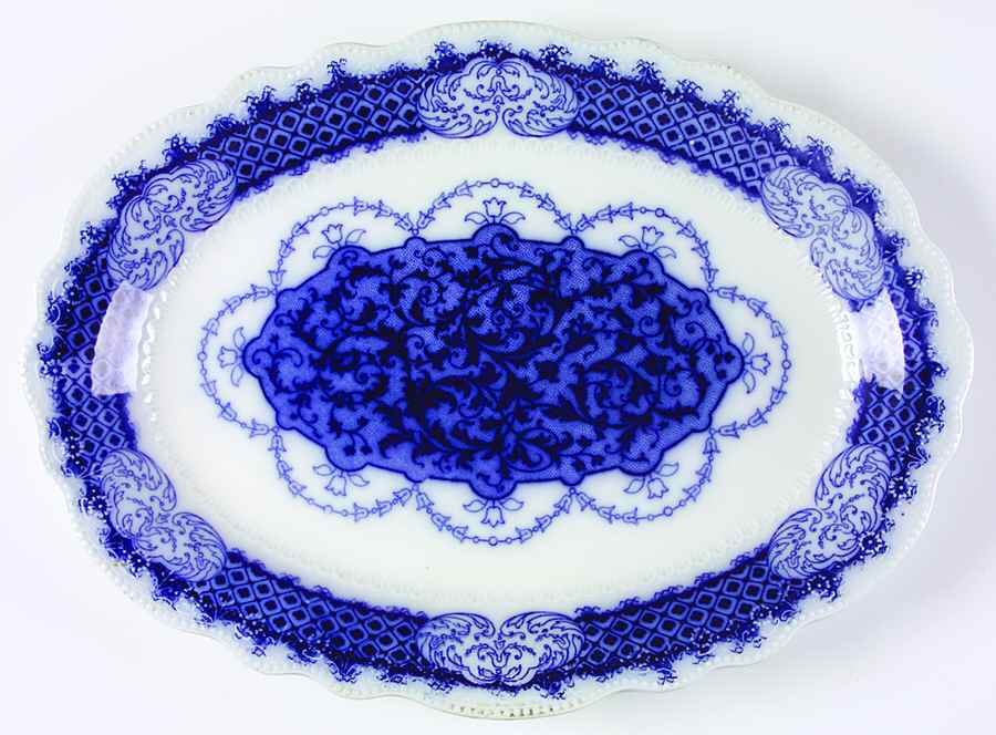 Marlborough (No Gold Band) 16" Oval Serving Platter by Grindley-1