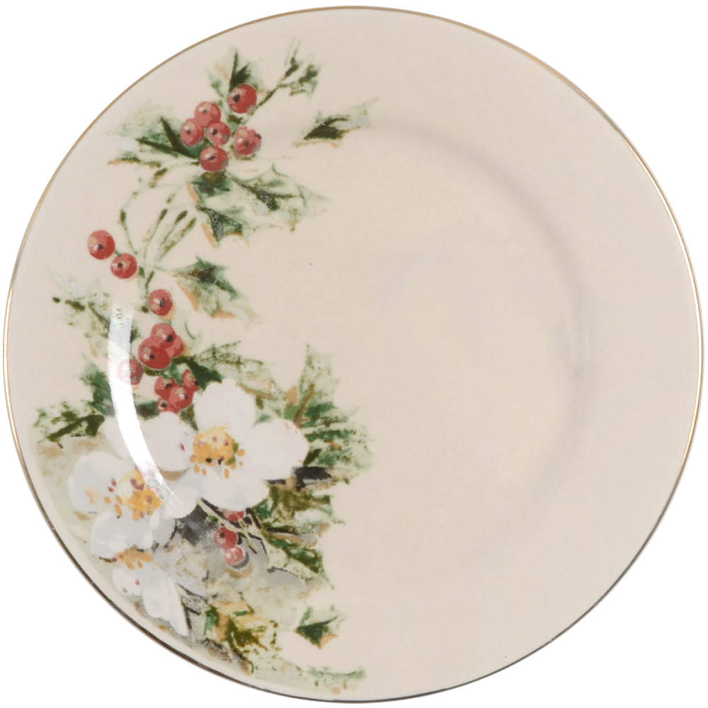 Yuletide (Cream Body) Salad/Dessert Plate by Gibson Designs-1