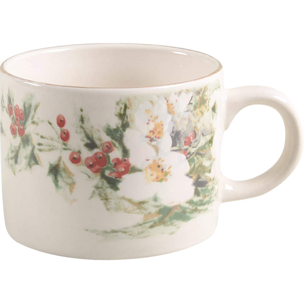 Yuletide (Cream Body) Flat Cup by Gibson Designs-1