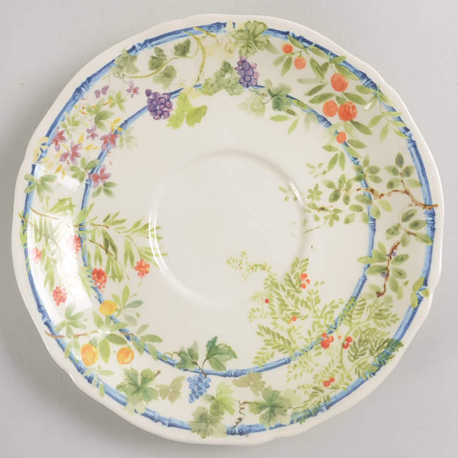 Villa Medicis Saucer for Breakfast Cup by Faiencerie De Gien-1