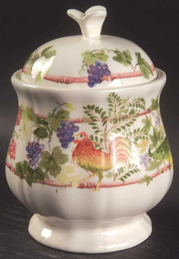 Villa Medicis Sugar Bowl & Lid by Faiencerie De Gien-1