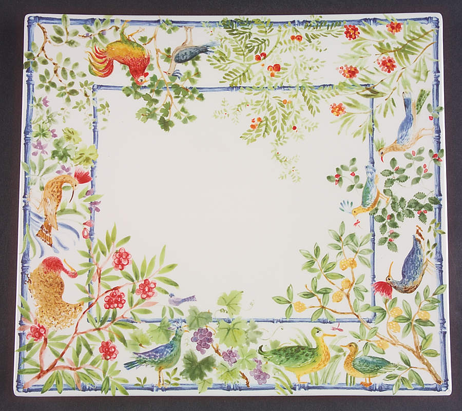 Villa Medicis 11" Square Serving Platter by Faiencerie De Gien-1