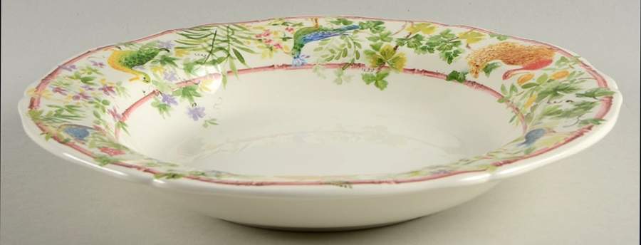 Villa Medicis Rim Soup Bowl by Faiencerie De Gien-1