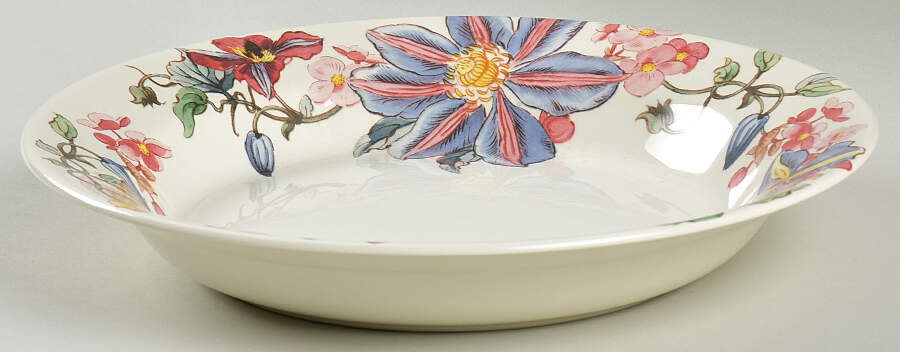 Clematis Large Rim Soup Bowl by Faiencerie De Gien-1