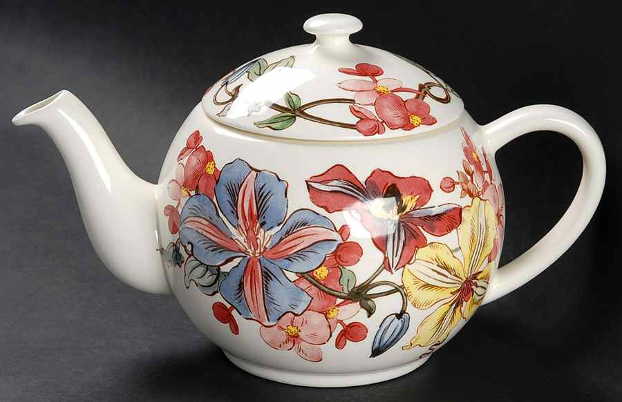 Clematis Teapot & Lid by Faiencerie De Gien-1