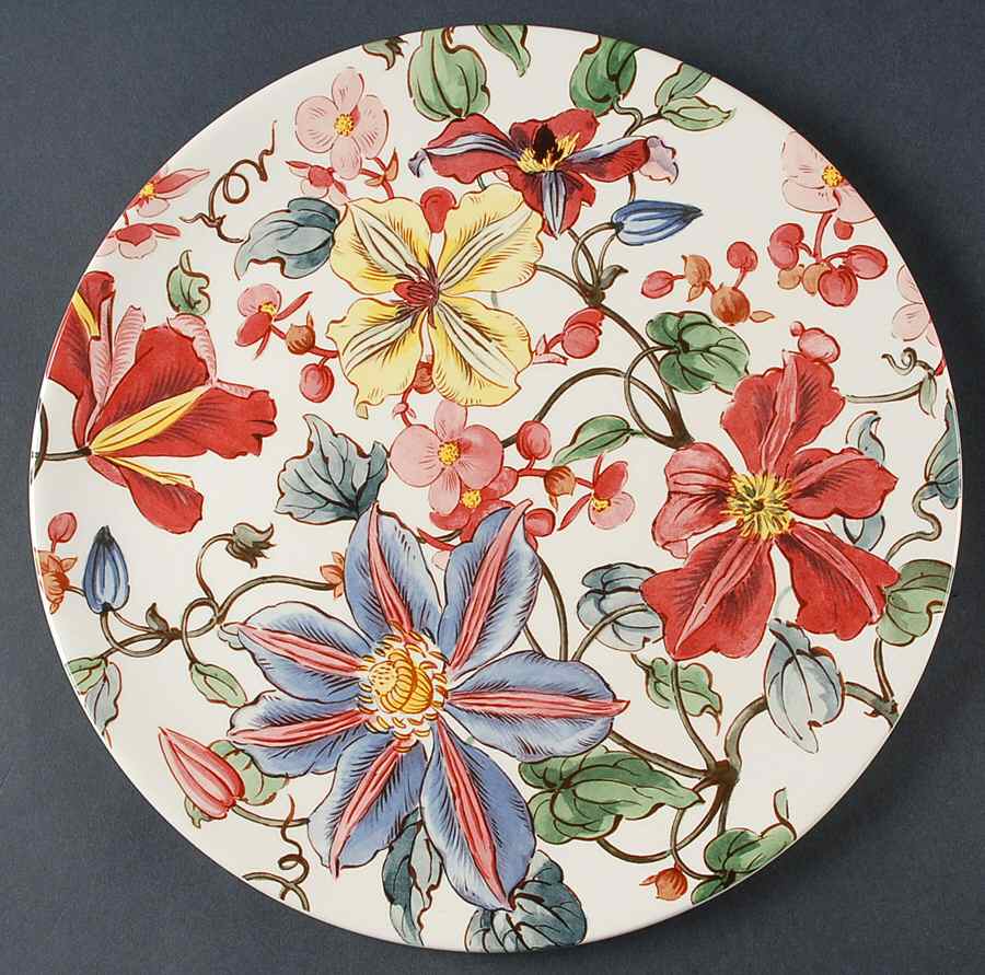 Clematis Cake Plate by Faiencerie De Gien-1