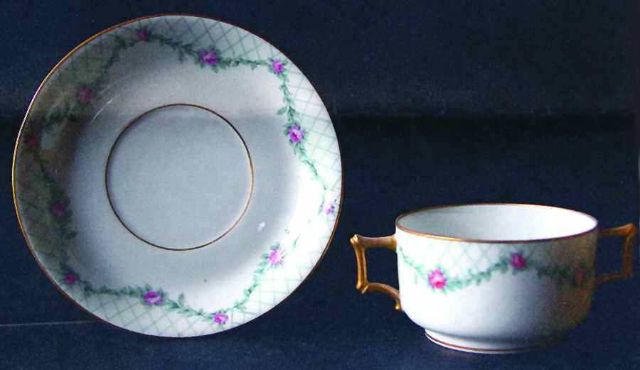 GUE514 Footed Bouillon Cup & Saucer by WM Guerin-1