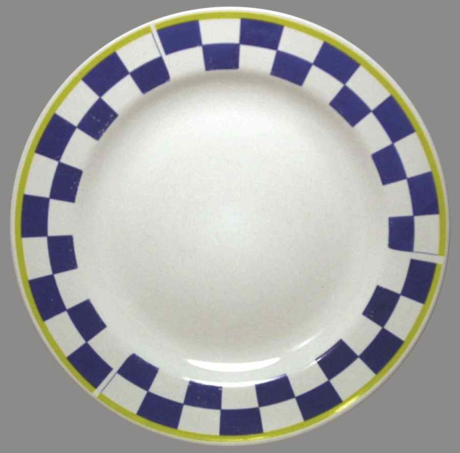 CHECKER (YELLOW BAND) Dinner Plate by Gibson Designs-1