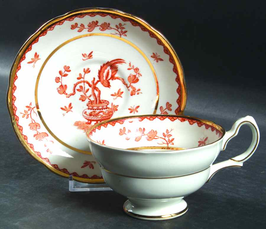 Ming Blossom Rust Footed Cup & Saucer Set by Grosvenor-1