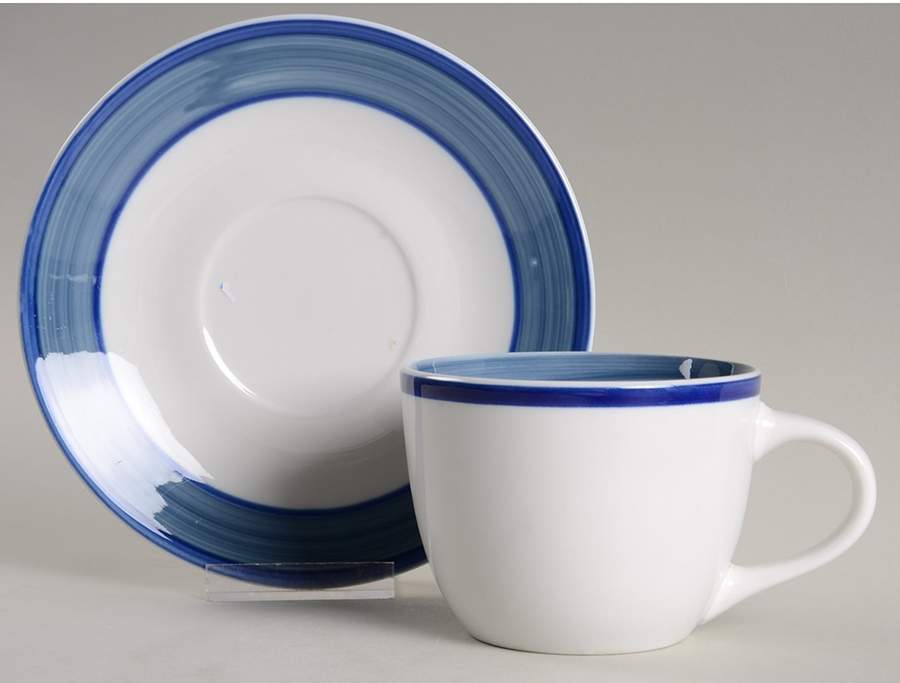 Tavernware Blue Flat Cup & Saucer Set by Gibson Designs-1