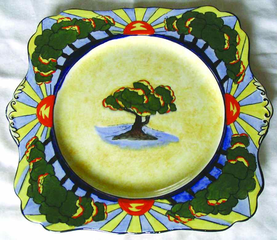 Foreste Square Handled Cake Plate by Grimwades (England)-1