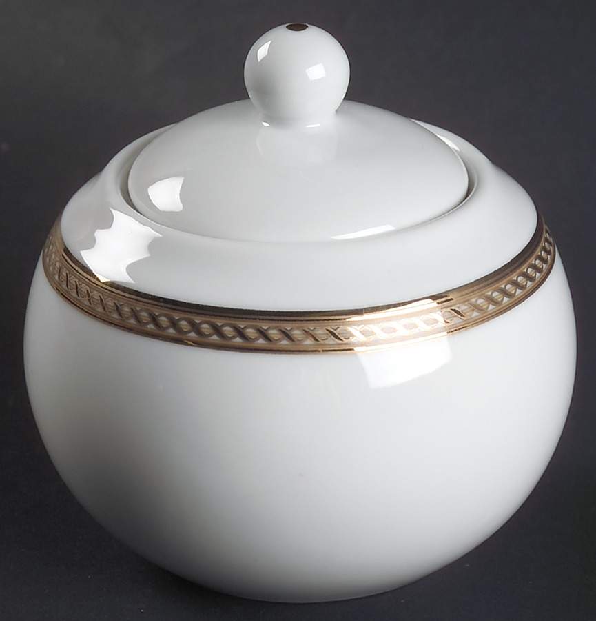 Warwick Gold Sugar Bowl & Lid by Gorham-1