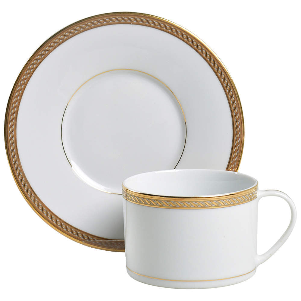 Warwick Gold Flat Cup & Saucer Set by Gorham-1