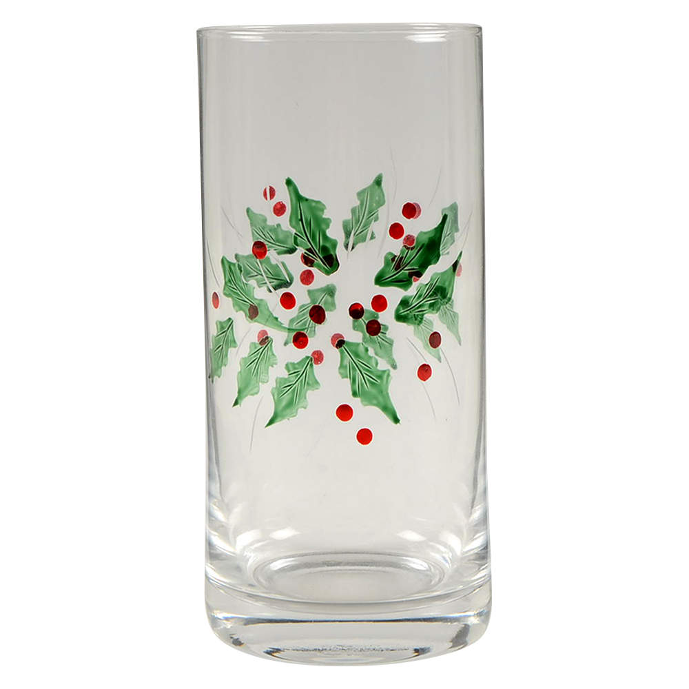 Festive Holly Glassware Highball by Gorham-1