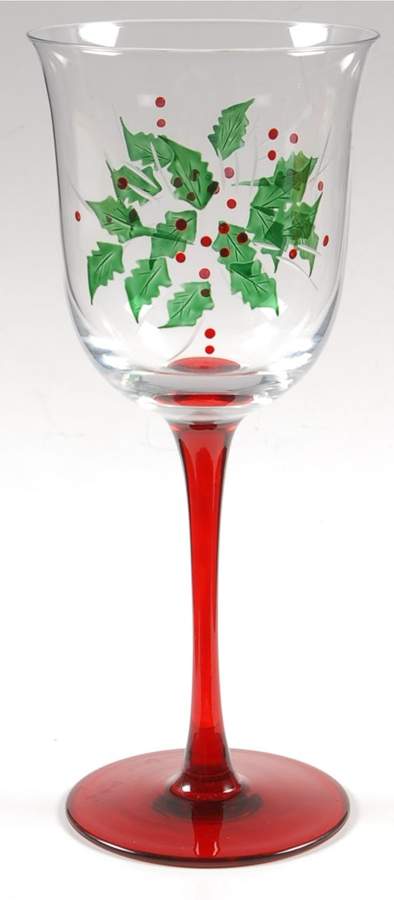 Festive Holly Glassware Wine by Gorham-1