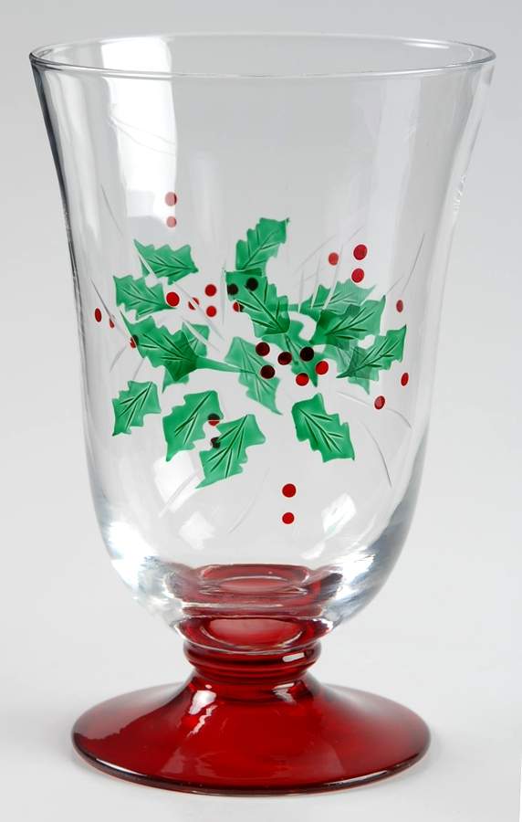 Festive Holly 15 Oz All Purpose Glass by Gorham-1