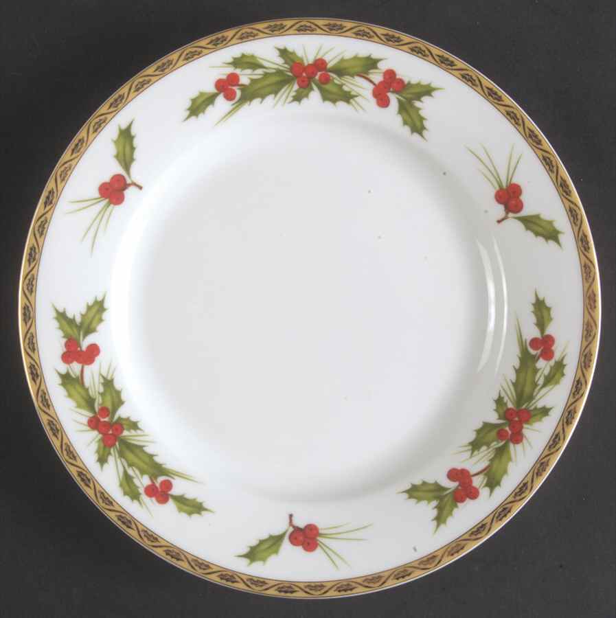 Festive Holly Salad Plate by Gorham-1