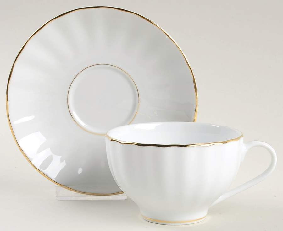 Andante Gold Flat Cup & Saucer Set by Gorham-1