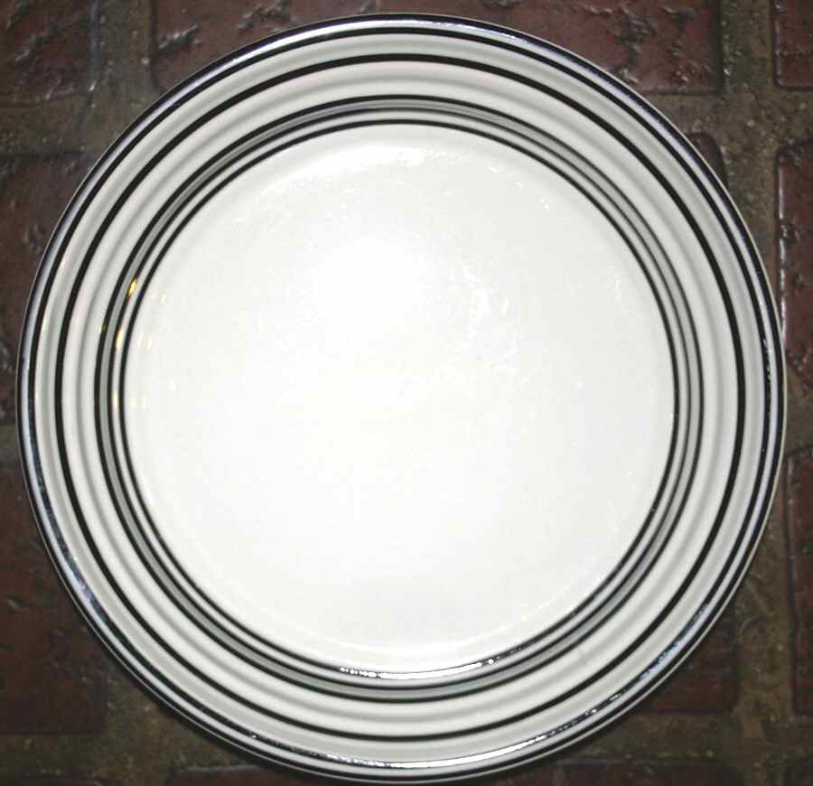 Princeton Stripes Black Dinner Plate by Gibson Designs-1