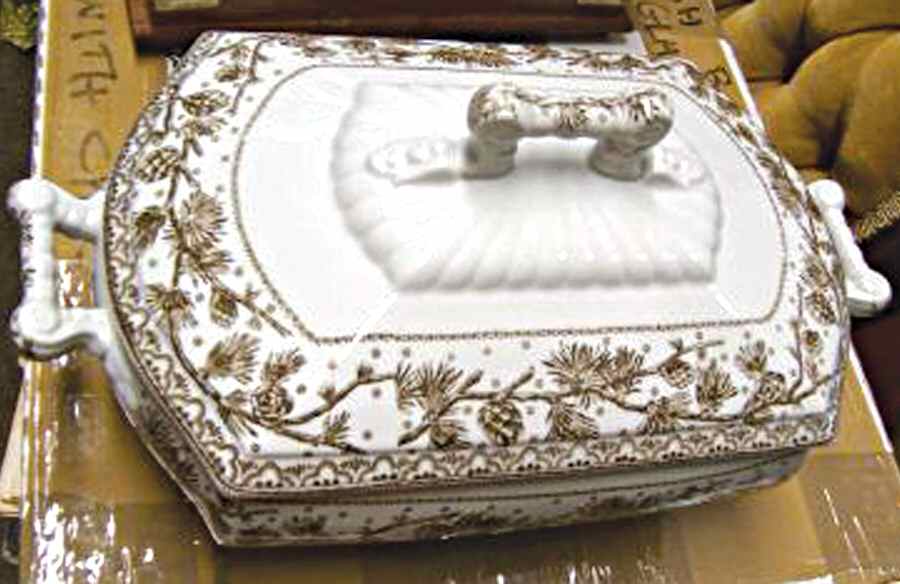 Oxford Brown Rectangular Covered Vegetable by Grindley-1