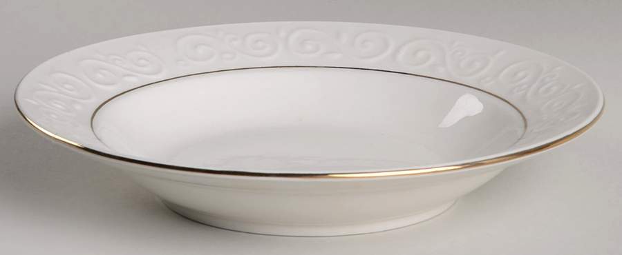 Claremont Gold (Cream Background) Rim Soup Bowl by Gibson Designs-1