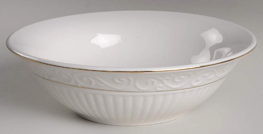 Claremont Gold (Cream Background) 9" Round Vegetable Bowl by Gibson Designs-1