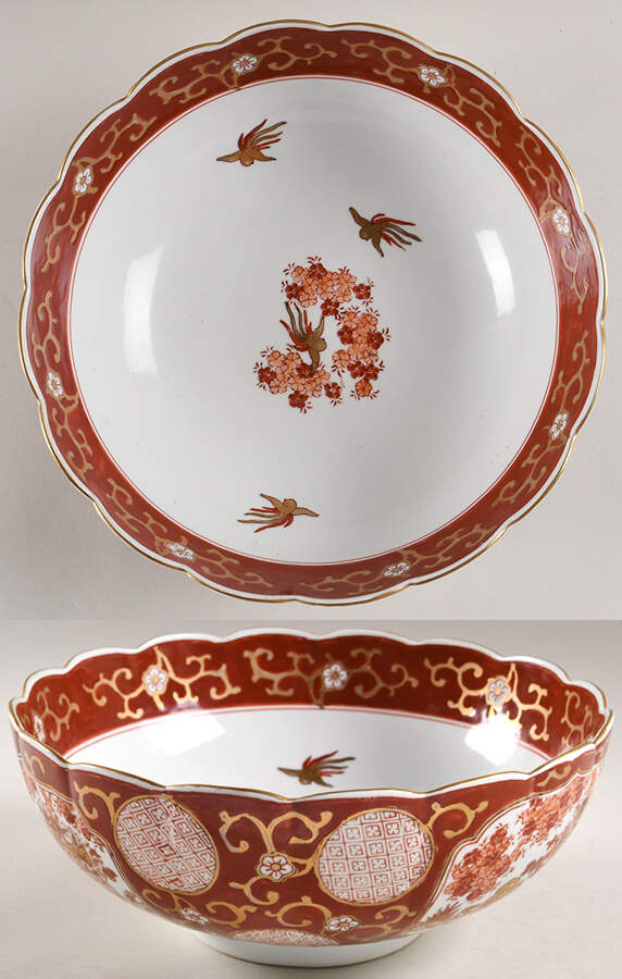 GIM11 9" Scalloped Bowl by Gold Imari-1