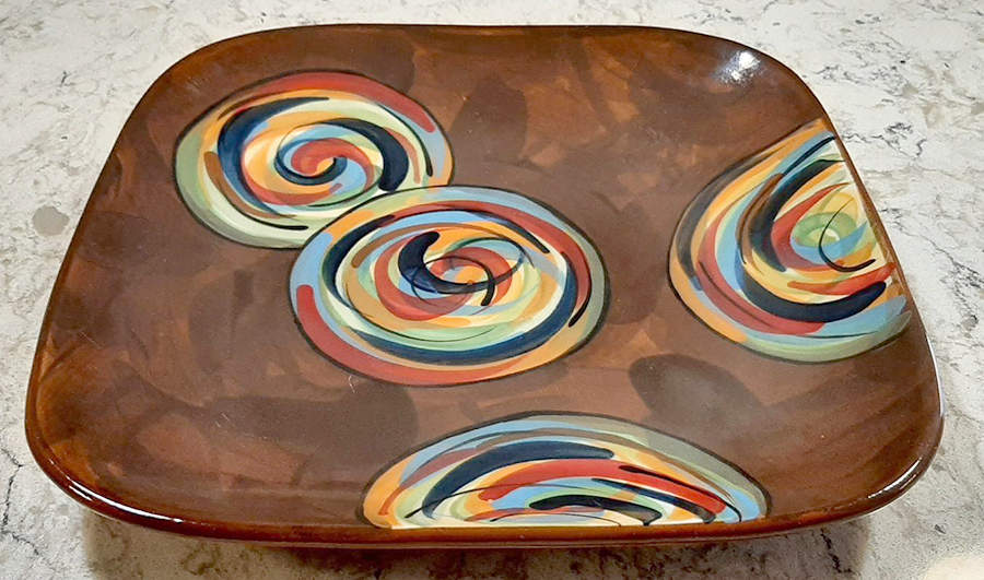 Chinatown Square Dinner Plate by Gail Pittman-1