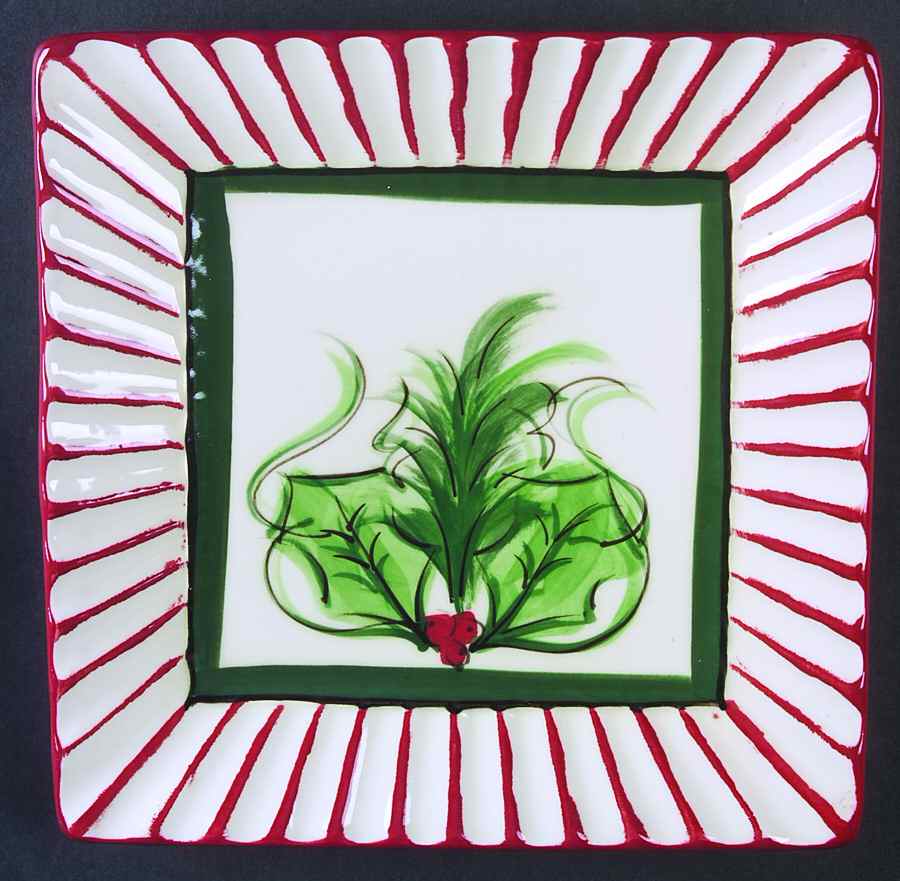 Hollylujah 2 Square Salad Plate by Gail Pittman-1