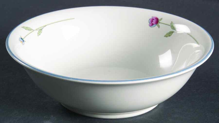 Country Flowers White Coupe Cereal Bowl by Gorham-1