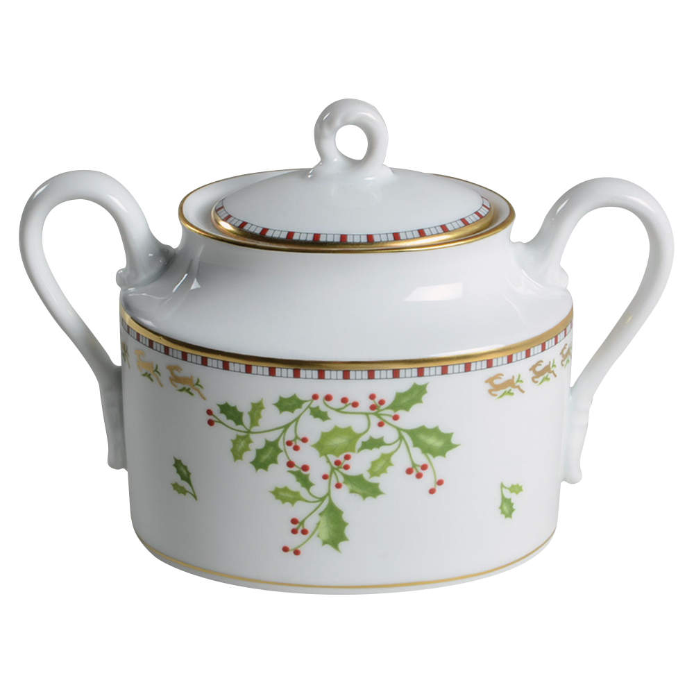 Merry Ginori Christmas Sugar Bowl & Lid by Ginori 1735-1
